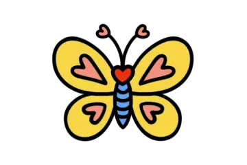 Easy Cute Butterfly With Heart Patterns Drawing Tutorial